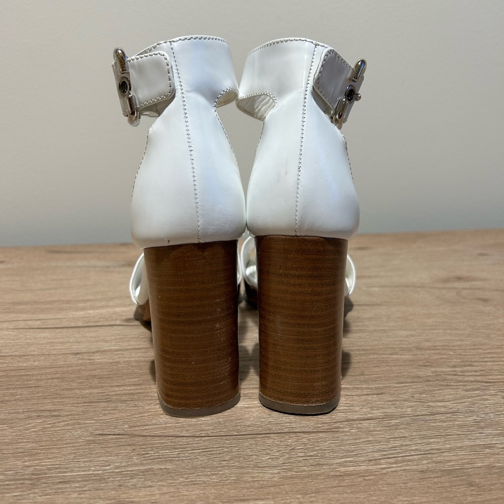 Prada Block Heel White Sandals - Picture 4 of 9